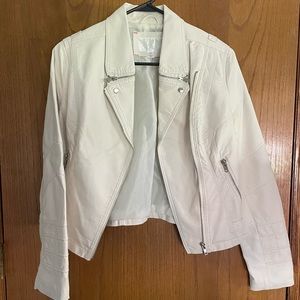 Women’s White Leather Jacket